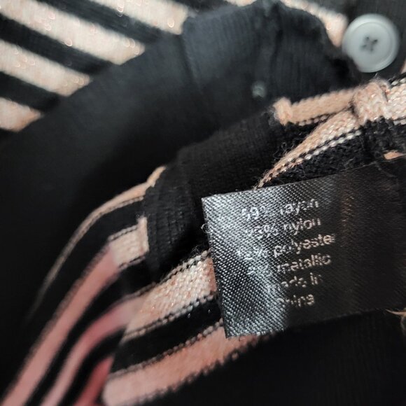 Lane Bryant Cardigan Sweater Women's Plus SZ 18/20 Black Gold Striped Metallic - Picture 8 of 8